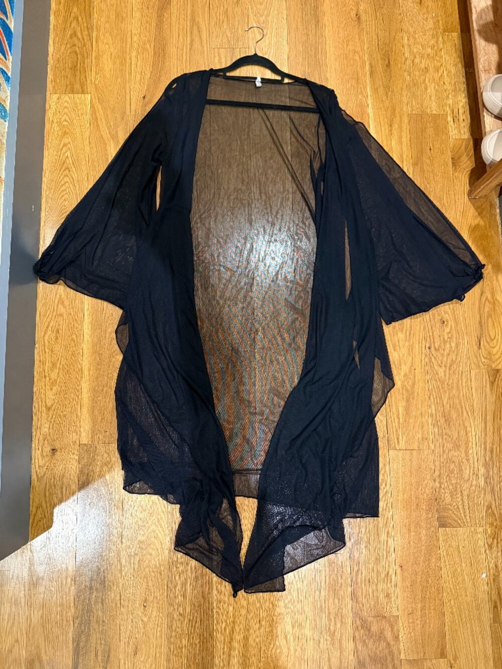Entreaguas Black Sheer Beach Cover Up Kaftan One Size Colombian Designer